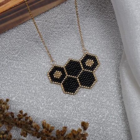 Honey Eclipse Beaded Necklace