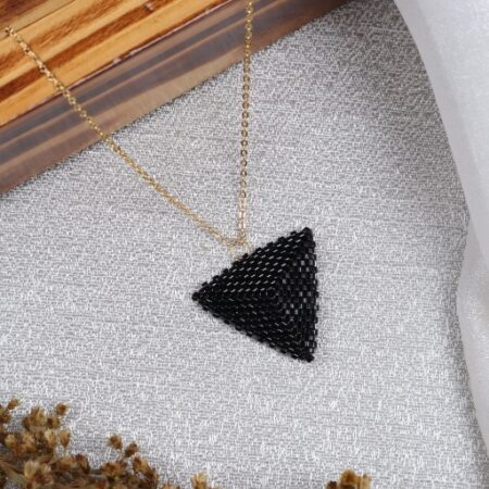 Obsidian Delta Beaded Necklace