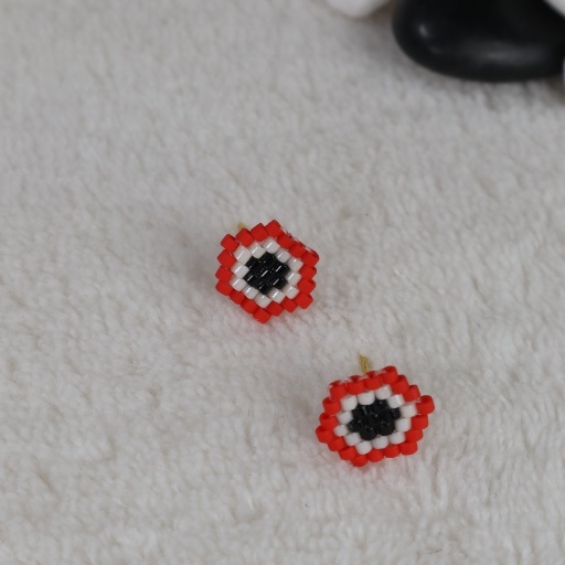 Crimson Dot Earring