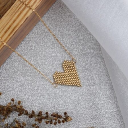 Geo Heart Beaded Necklace