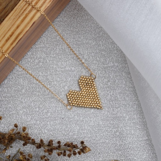 Geo Heart Beaded Necklace