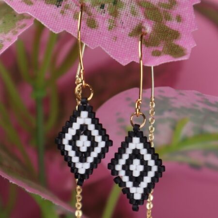 Monochrome Diamond Threader Earring