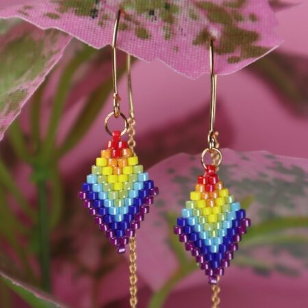 Rainbow Prism Threader Earring
