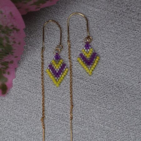 Lemon Lavender Diamond Threader Earring